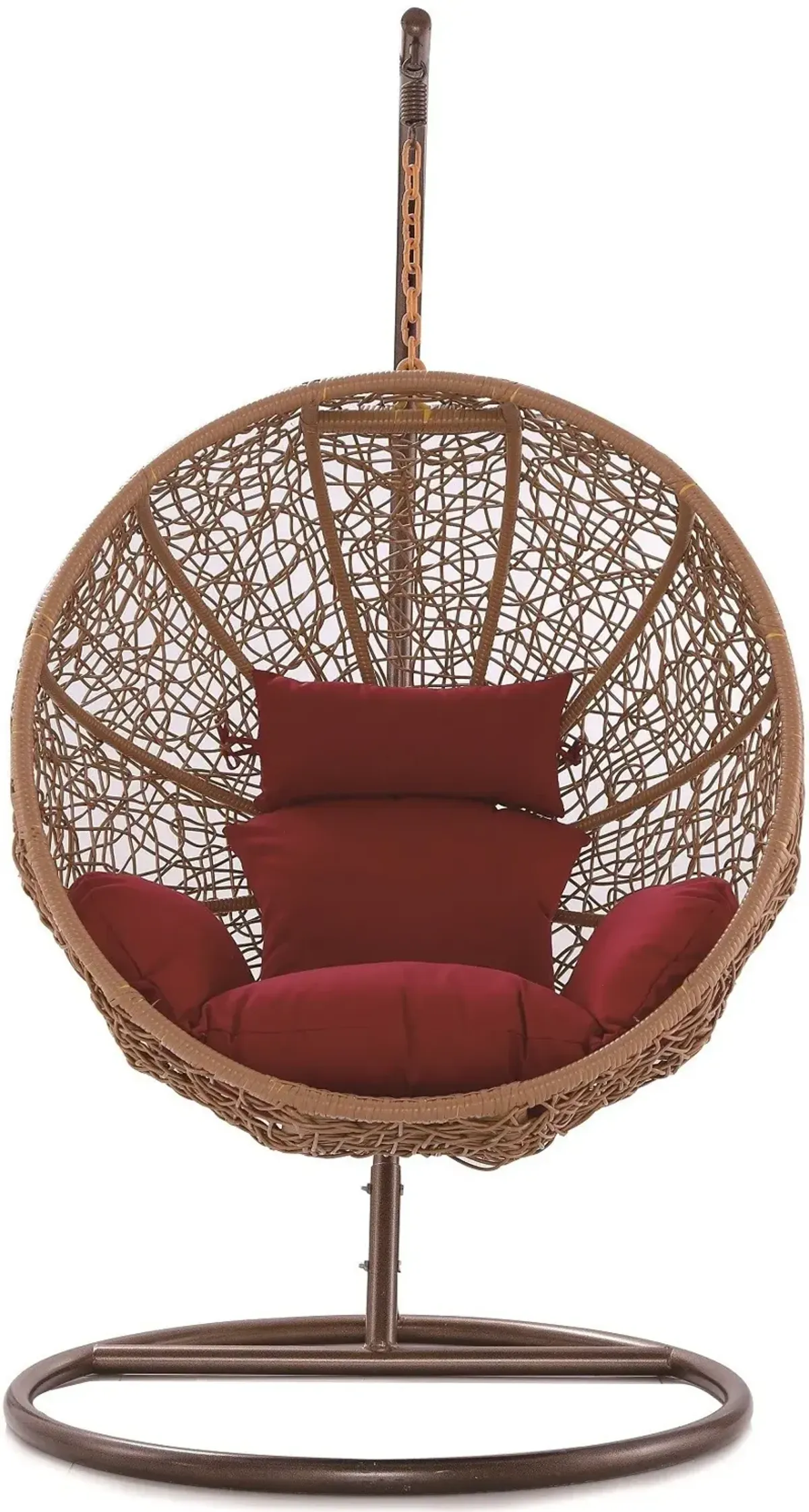 Siesta Key Indoor/Outdoor Hanging Egg Chair - Brown/Red