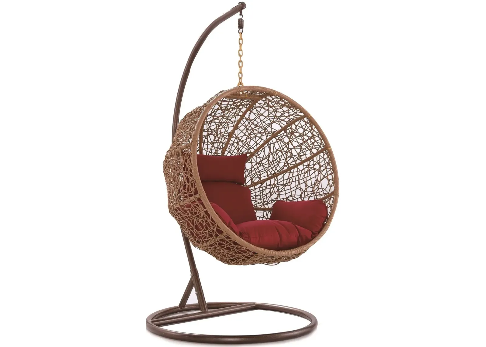 Siesta Key Indoor/Outdoor Hanging Egg Chair - Brown/Red