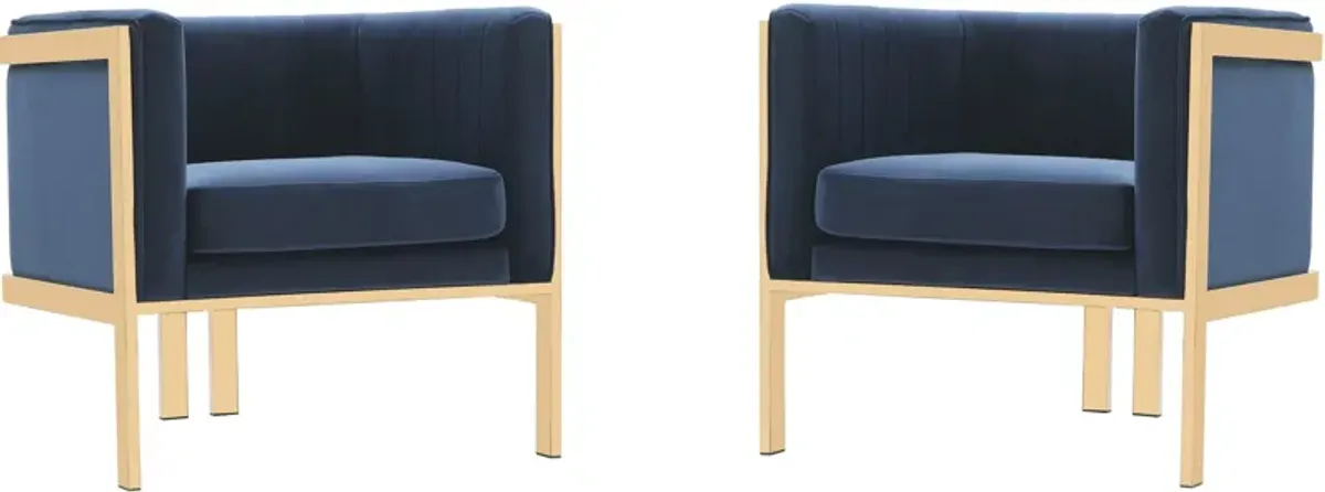 Salma Set of 2 Accent Chairs - Royal Blue