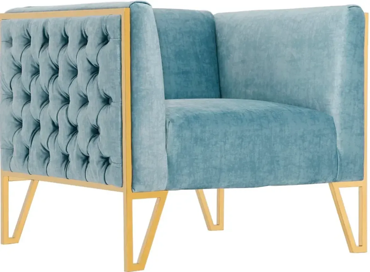 Knightley Set of 2 Accent Chairs - Blue/Gold