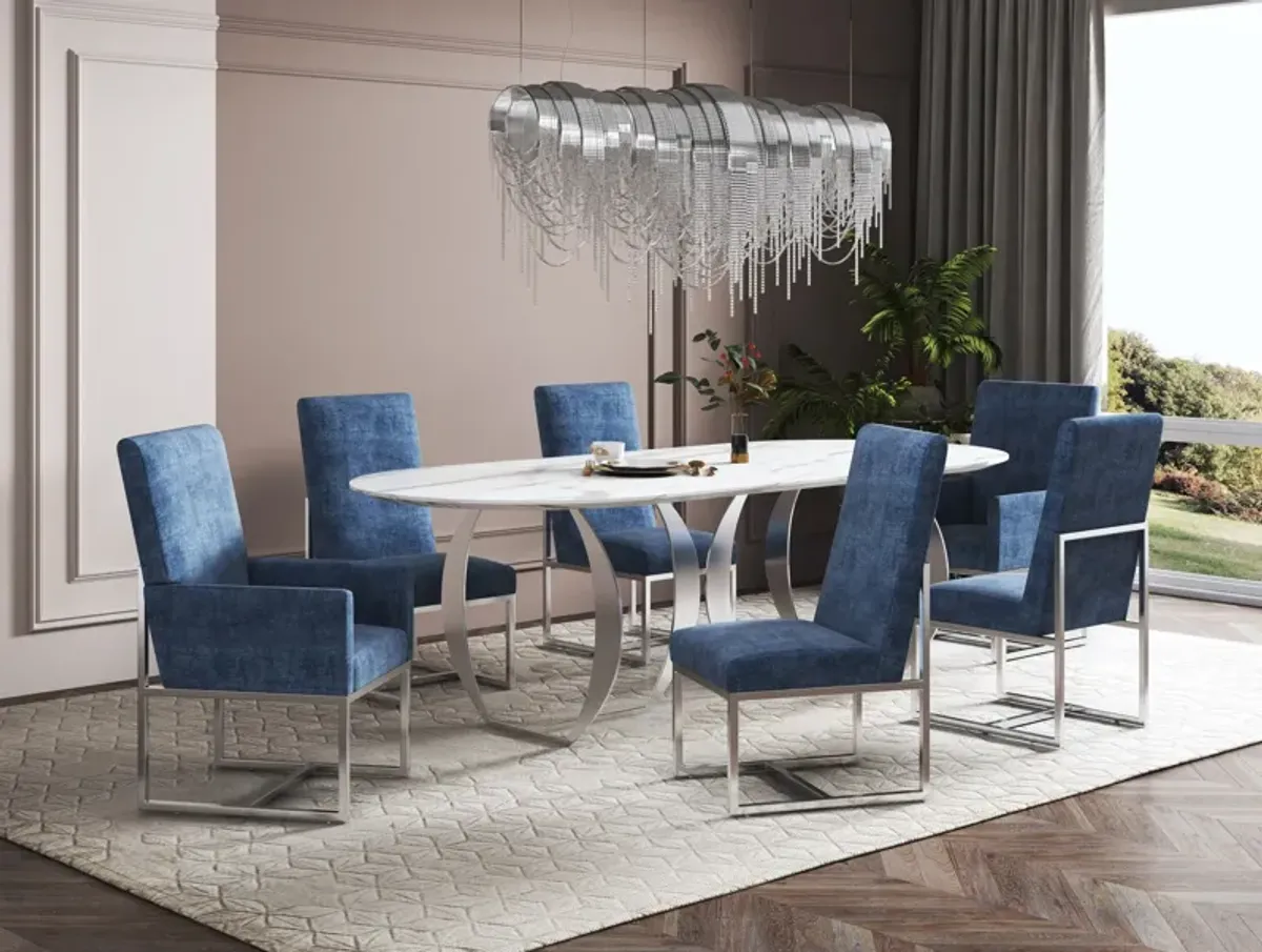 Moore 4 Dining Chairs and 2 Arm Chairs - Blue