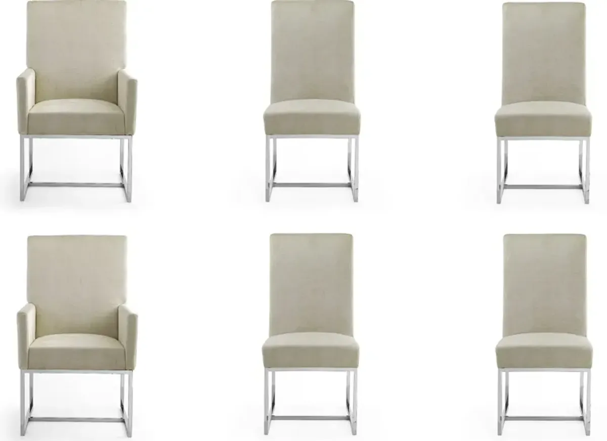 Moore 4 Dining Chairs and 2 Arm Chairs - Champagne