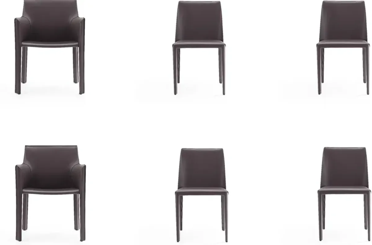 Torres 4 Dining Chairs and 2 Arm Chairs - Charcoal Grey