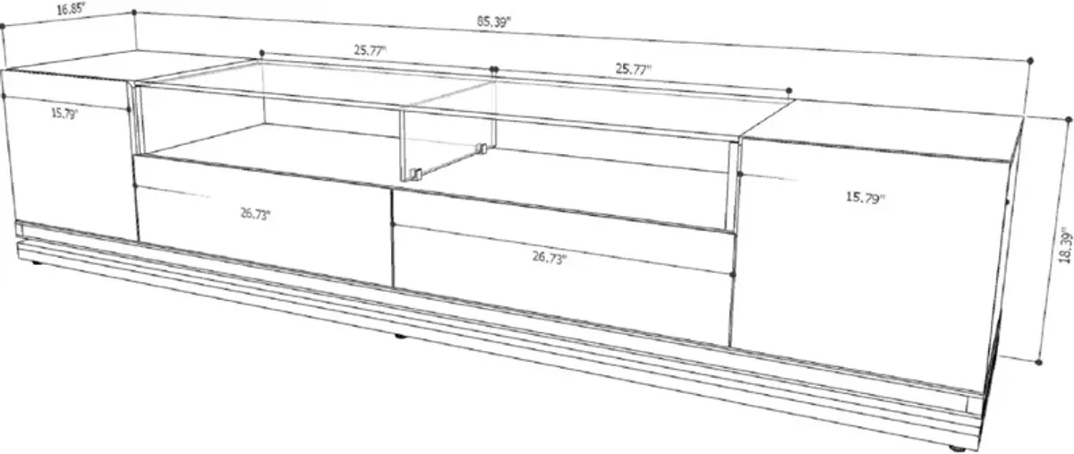 LeVox TV Stand - Off-White/Maple