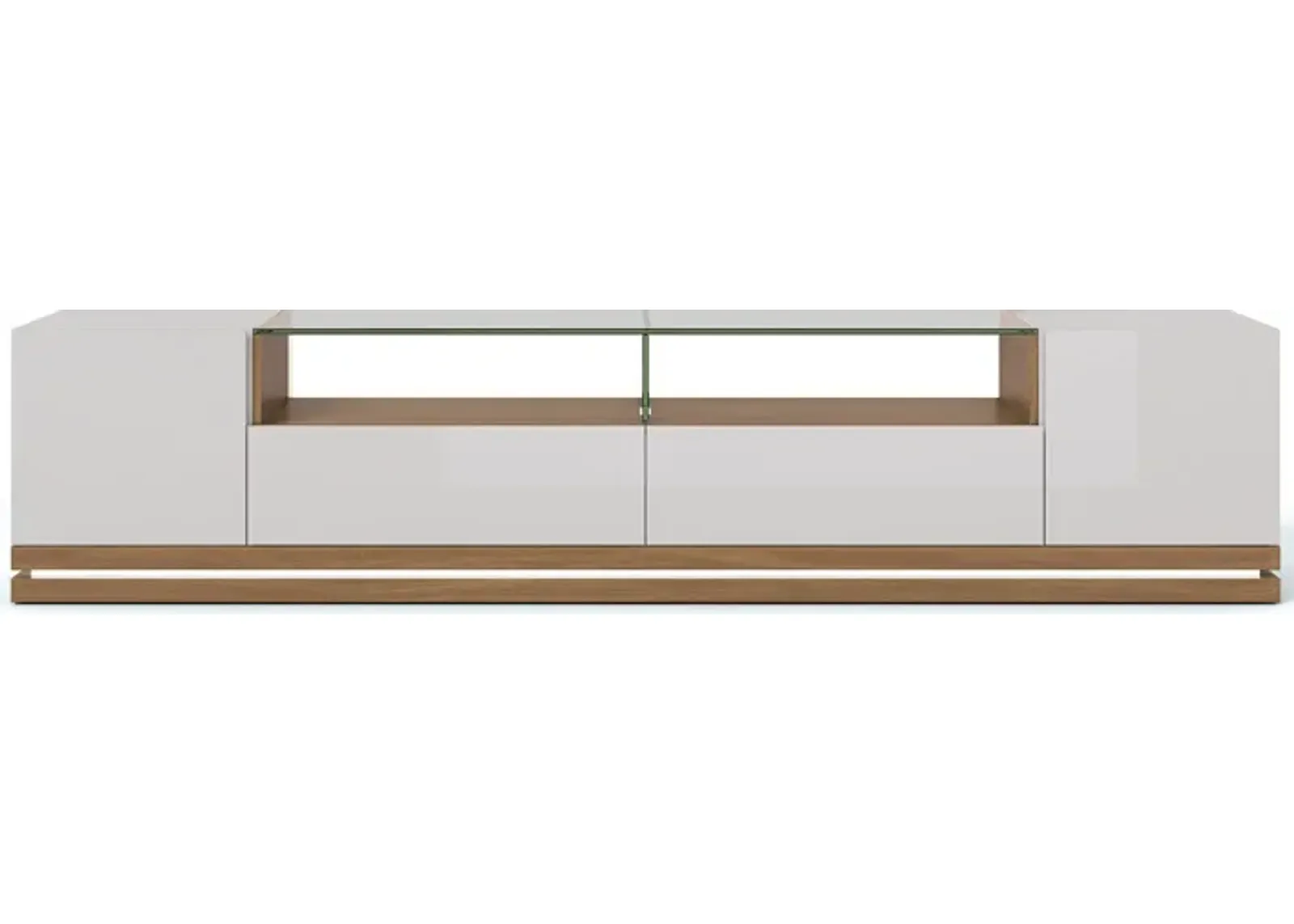 LeVox TV Stand - Off-White/Maple