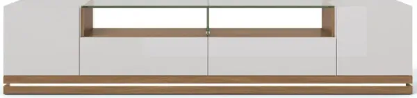 LeVox TV Stand - Off-White/Maple