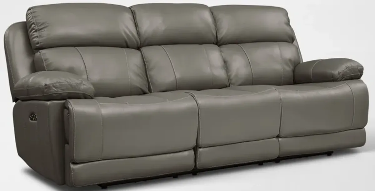 Monte Carlo Dual-Power Reclining Sofa - Gray