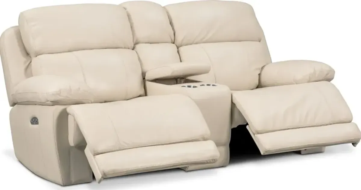 Monte Carlo Dual-Power Reclining Loveseat - Cream