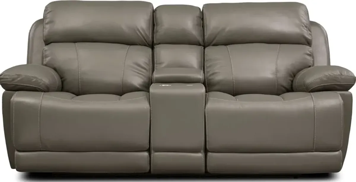 Monte Carlo Dual-Power Reclining Sofa and Loveseat Set - Gray