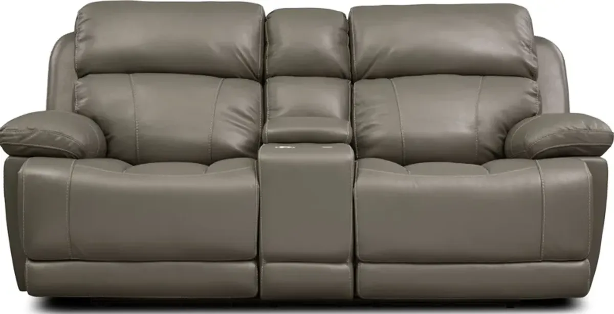 Monte Carlo Dual-Power Reclining Sofa, Loveseat and Recliner Set - Gray