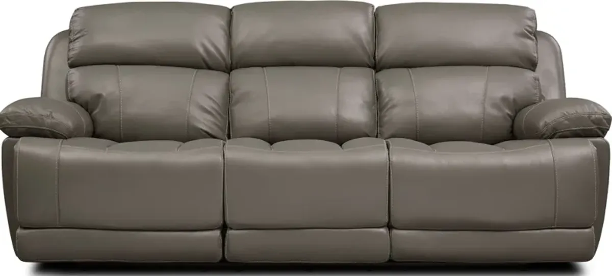 Monte Carlo Dual-Power Reclining Sofa, Loveseat and Recliner Set - Gray