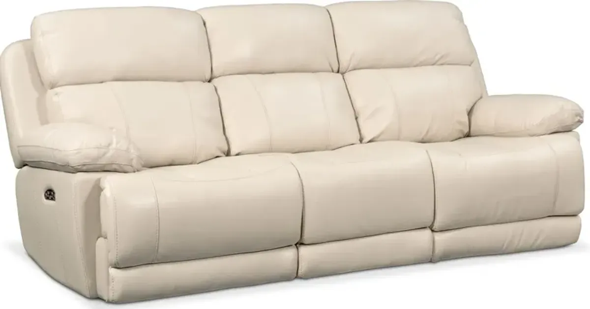 Monte Carlo Dual-Power Reclining Sofa and Loveseat Set - Cream