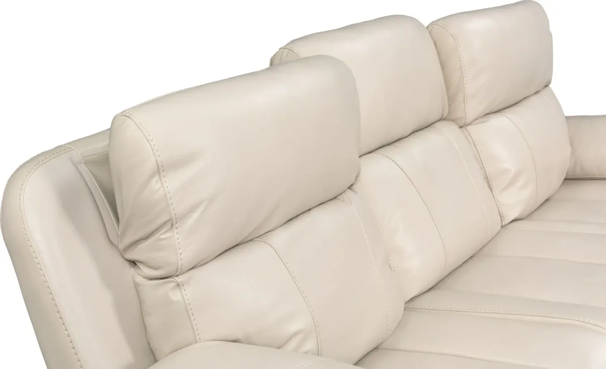 Monte Carlo Dual-Power Reclining Sofa and Loveseat Set - Cream