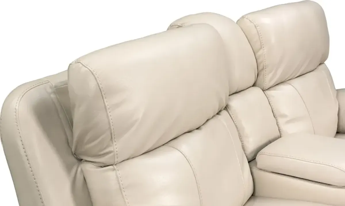 Monte Carlo Dual-Power Reclining Sofa and Loveseat Set - Cream