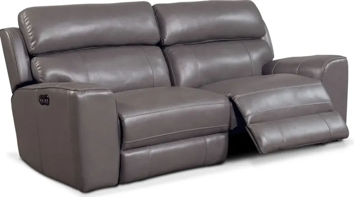 Newport 2-Piece Dual-Power Reclining Sofa - Gray