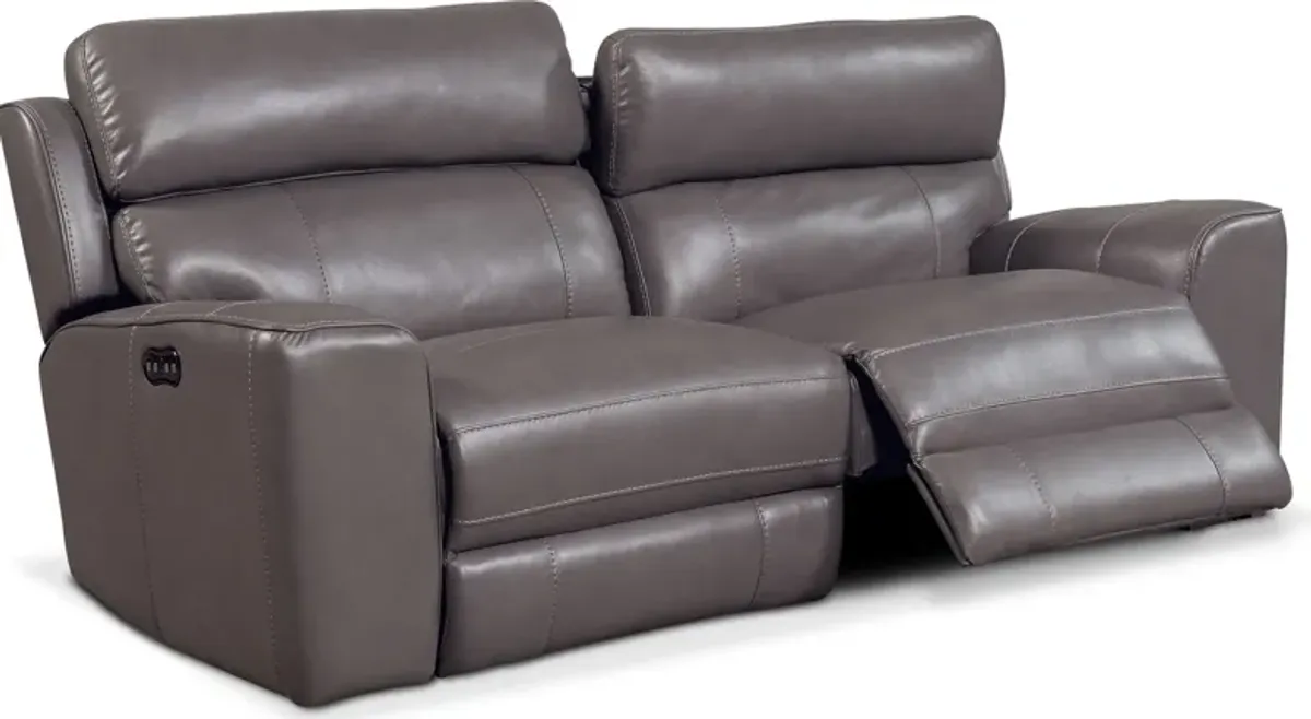 Newport 2-Piece Dual-Power Reclining Sofa - Gray