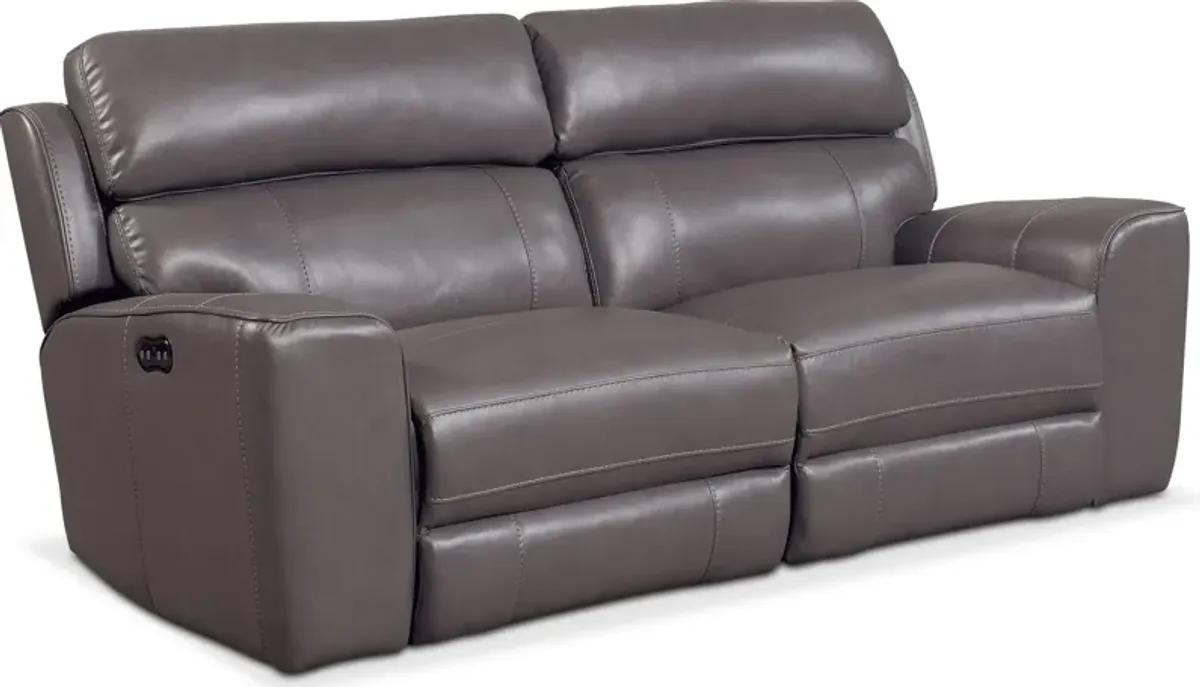 Newport 2-Piece Dual-Power Reclining Sofa - Gray