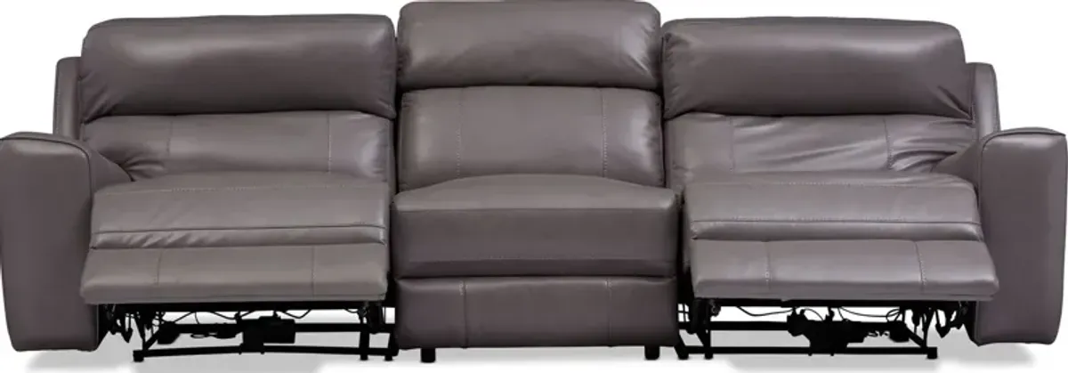 Newport 3-Piece Dual-Power Reclining Sofa - Gray