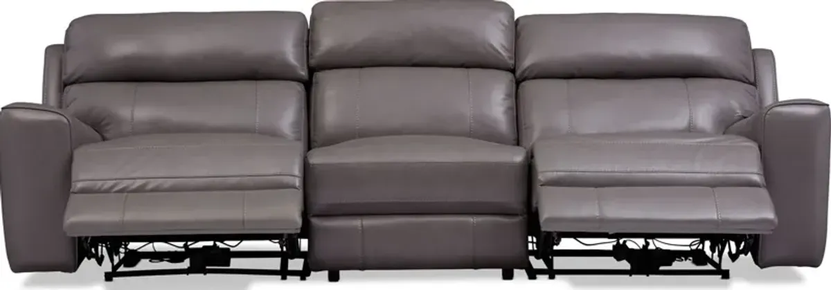 Newport 3-Piece Dual-Power Reclining Sofa - Gray