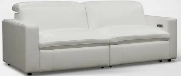 Happy 2-Piece Dual-Power Reclining Sofa - White