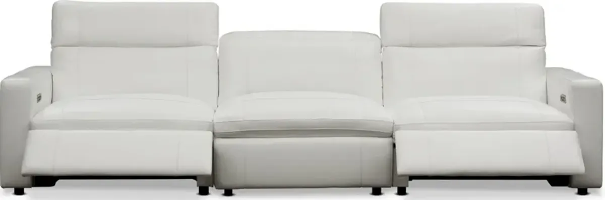 Happy 3-Piece Dual-Power Reclining Sofa - White