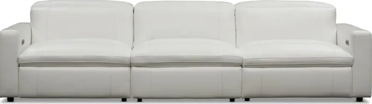 Happy 3-Piece Dual-Power Reclining Sofa - White