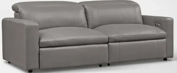 Happy 2-Piece Dual-Power Reclining Sofa - Gray