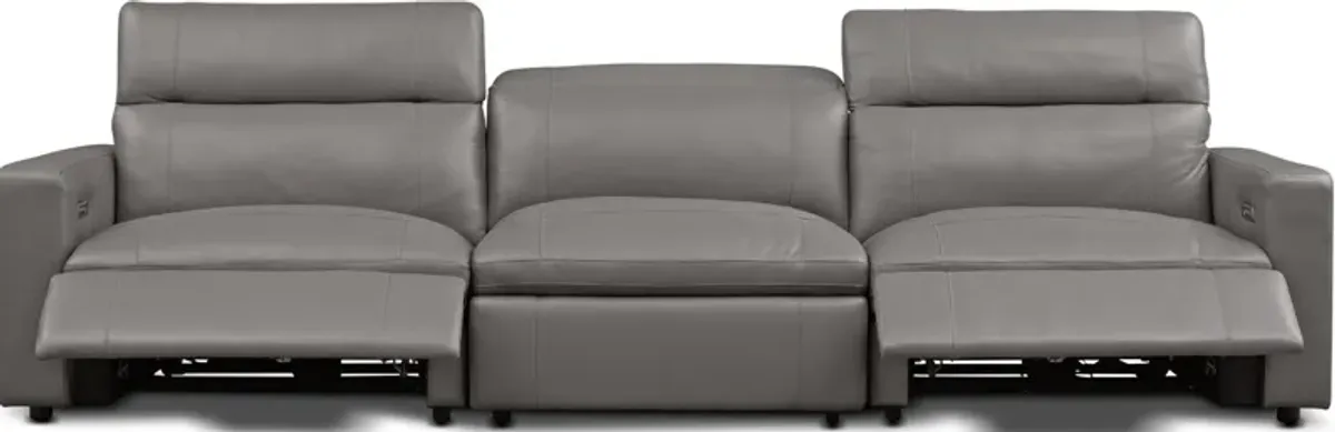 Happy 3-Piece Dual-Power Reclining Sofa - Gray