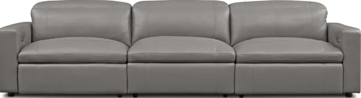 Happy 3-Piece Dual-Power Reclining Sofa - Gray