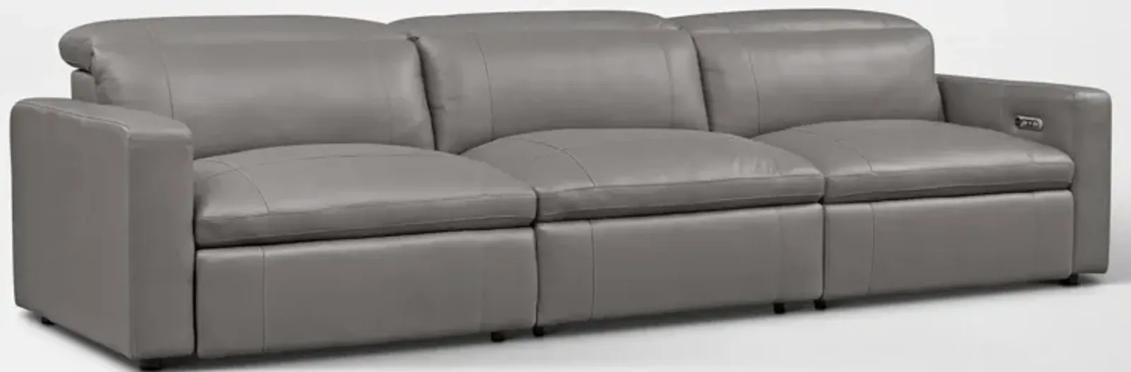 Happy 3-Piece Dual-Power Reclining Sofa - Gray