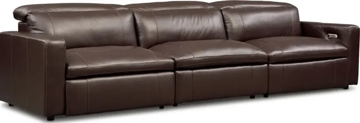 Happy 3-Piece Dual-Power Reclining Sofa - Brown