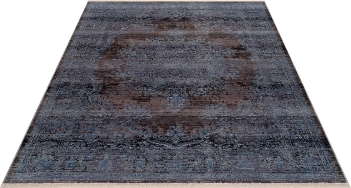 Midsummer 5' x 8' Area Rug - Blue/Brown