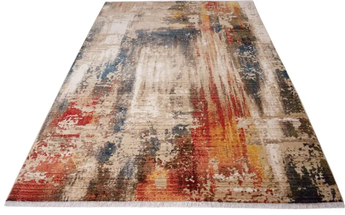 Brandy 5' x 8' Area Rug - Red/Blue