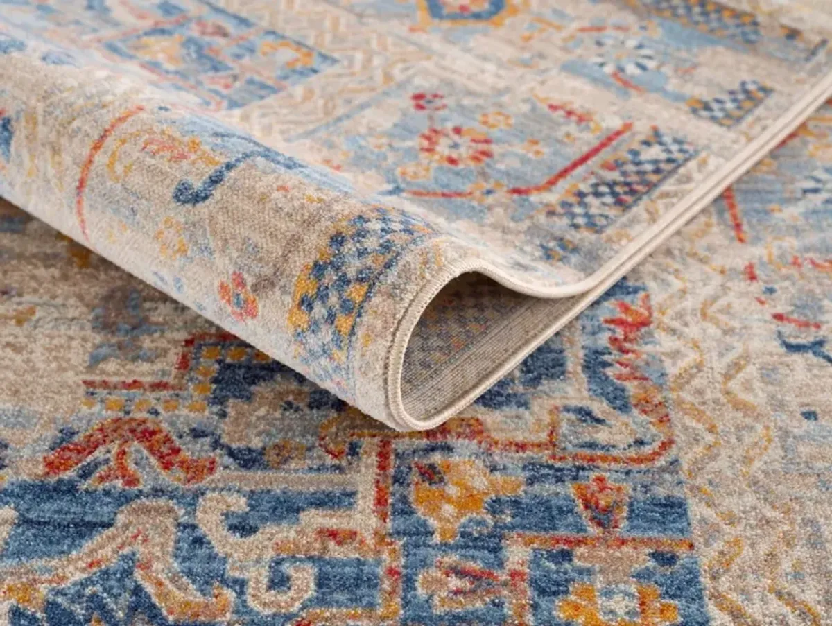 Midsummer 5' x 8' Area Rug - Blue/Orange