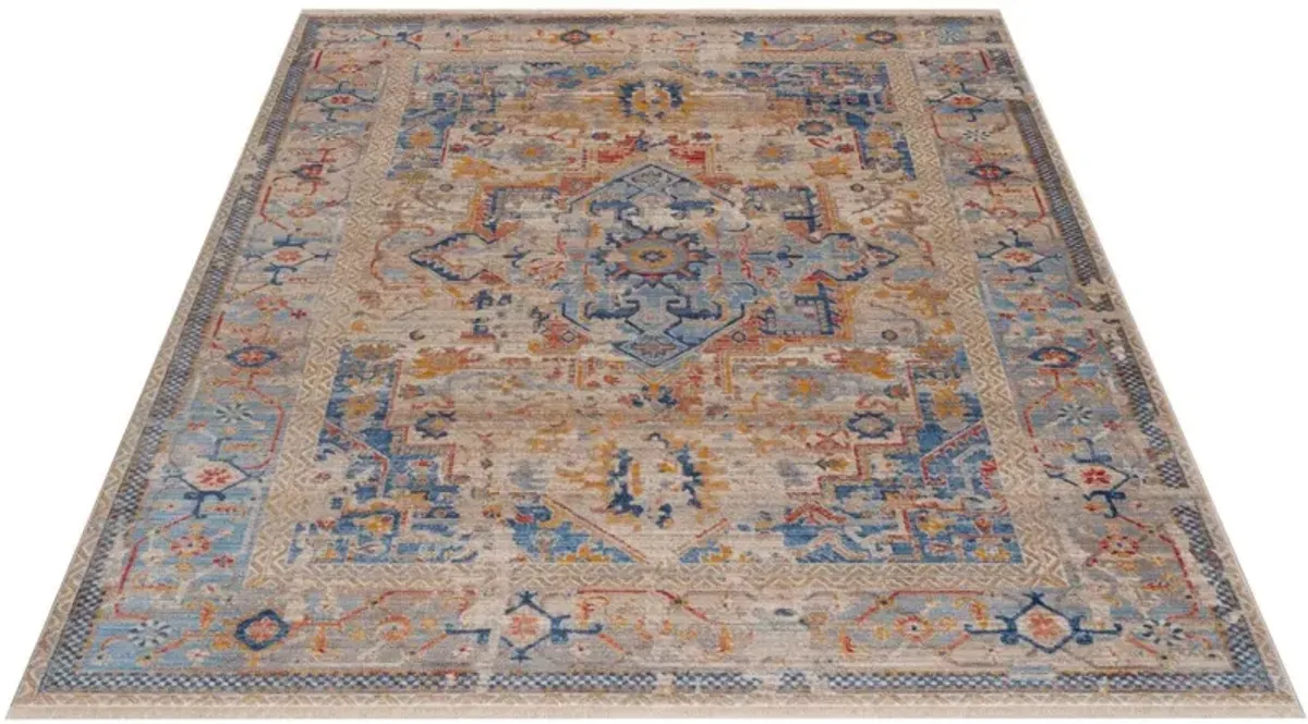 Midsummer 5' x 8' Area Rug - Blue/Orange