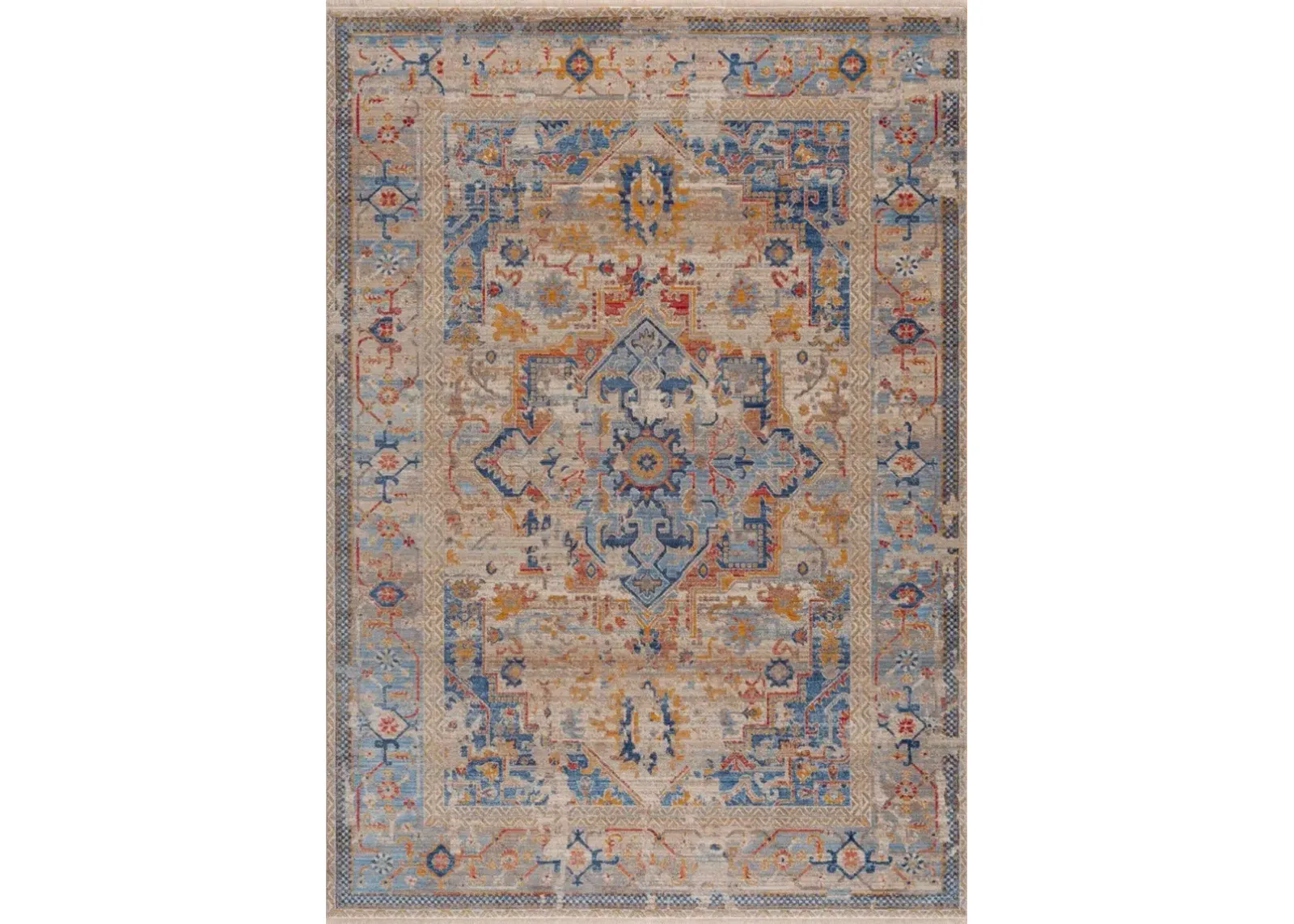 Midsummer 5' x 8' Area Rug - Blue/Orange