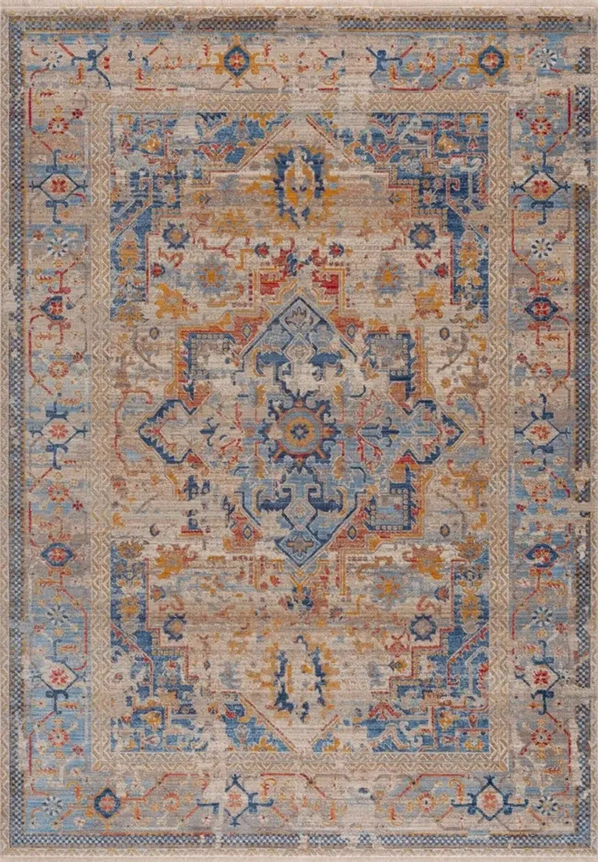 Midsummer 5' x 8' Area Rug - Blue/Orange