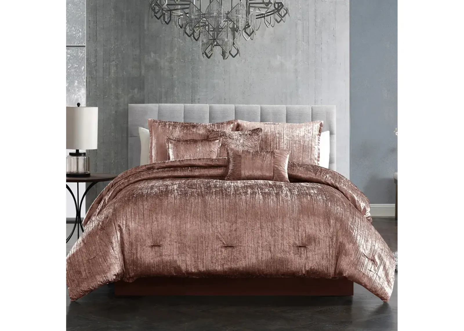 Galway 7-Piece King Comforter Set - Blush