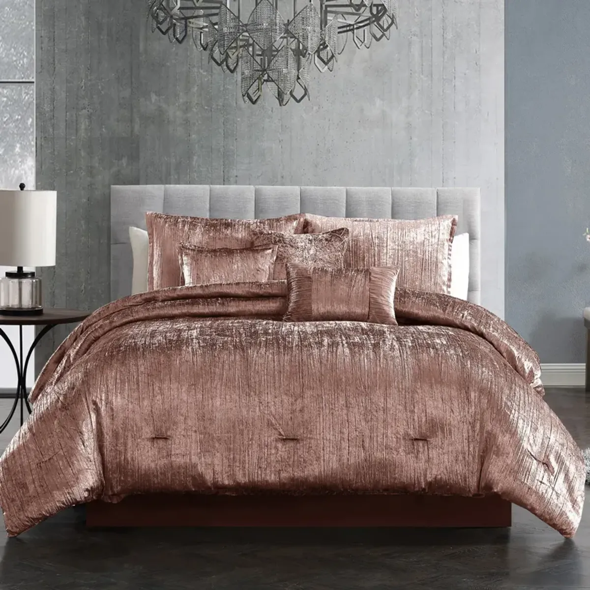 Galway 7-Piece King Comforter Set - Blush