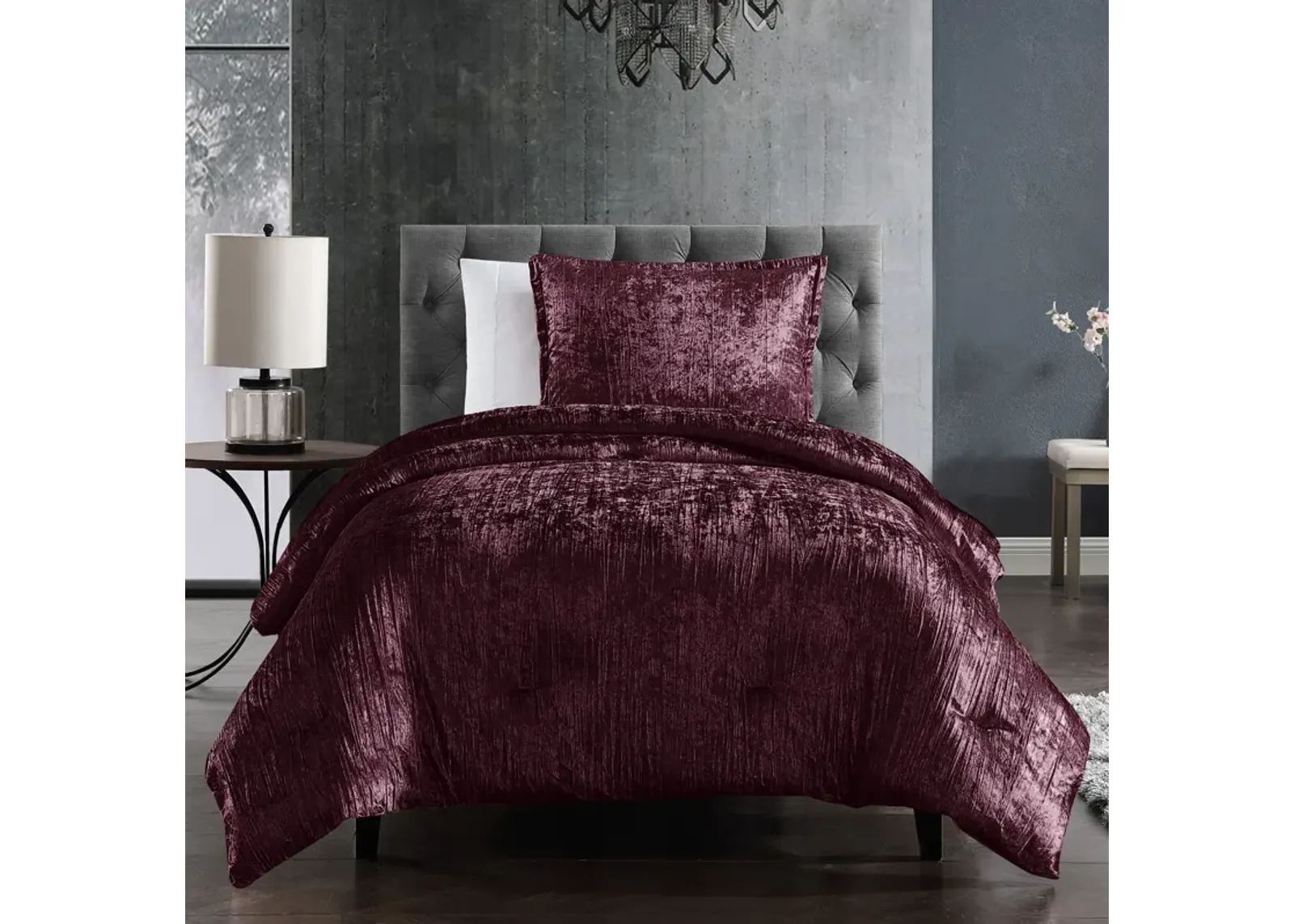 Galway 2-Piece Twin Comforter Set - Plum