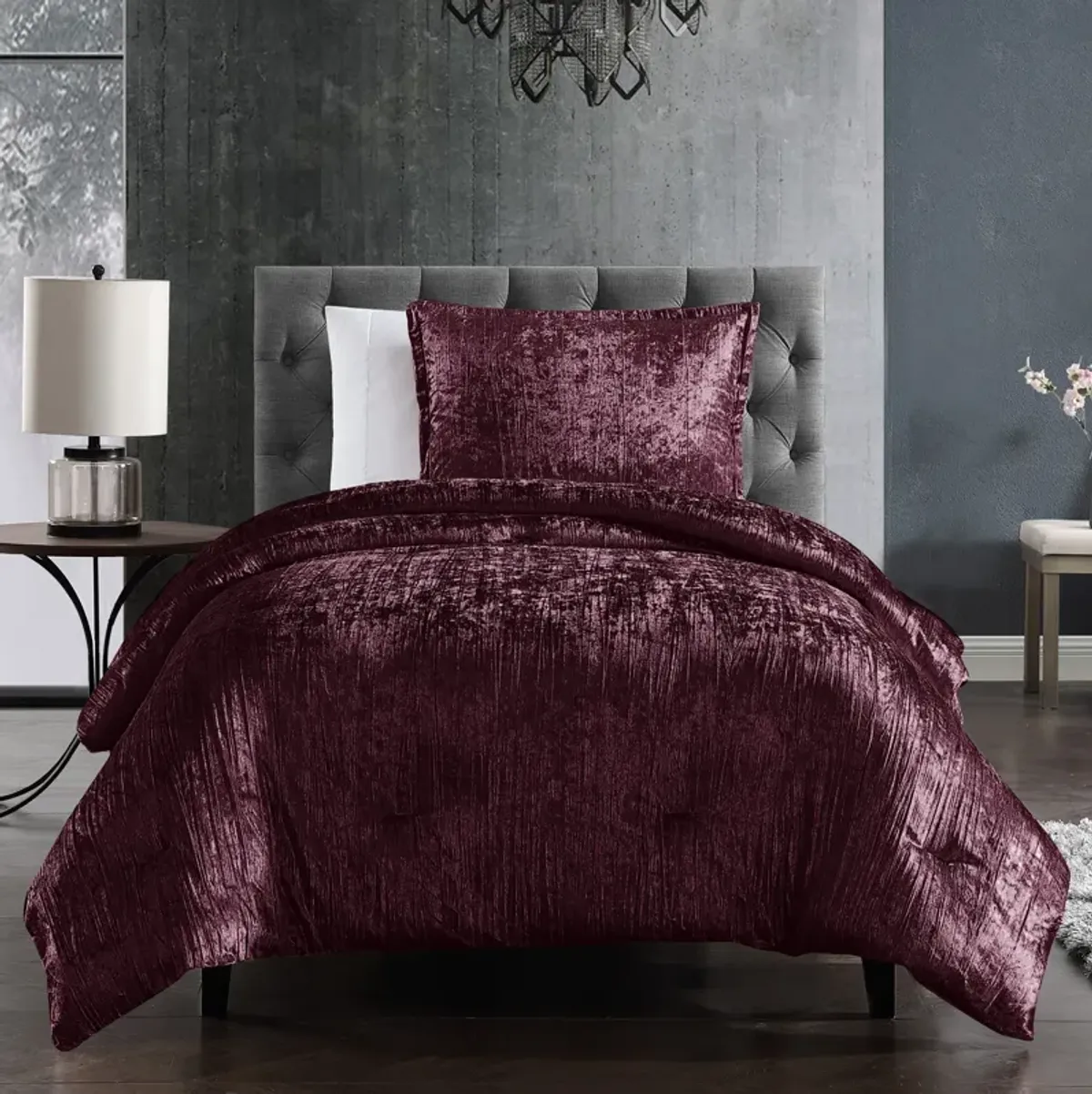 Galway 7-Piece Queen Comforter Set - Plum