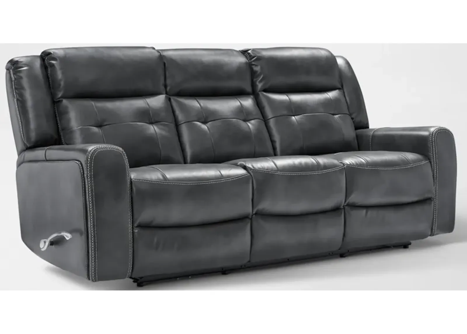 Damen Manual Reclining Gliding Sofa with Drop-down Table - Charcoal