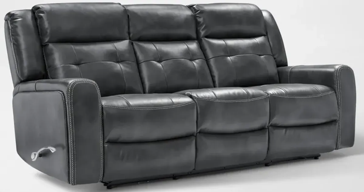 Damen Manual Reclining Gliding Sofa with Drop-down Table - Charcoal