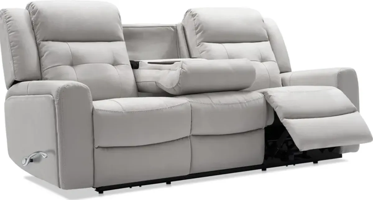 Damen Manual Reclining Gliding Sofa and Recliner - Light Gray