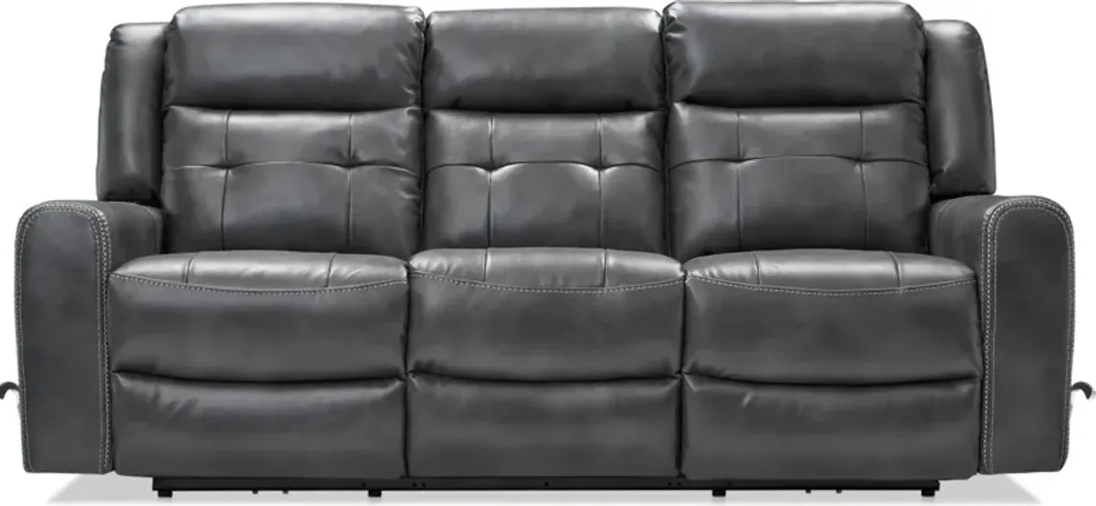 Damen Manual Reclining Gliding Sofa and Loveseat - Charcoal