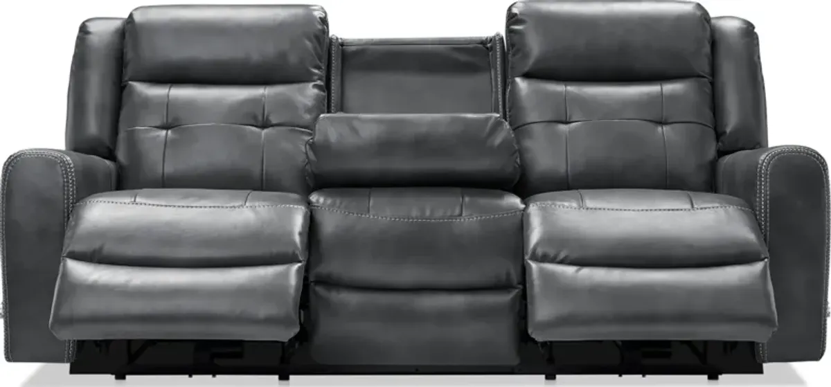 Damen Manual Reclining Gliding Sofa and Recliner - Charcoal