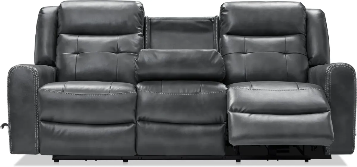 Damen Manual Reclining Gliding Sofa and Recliner - Charcoal