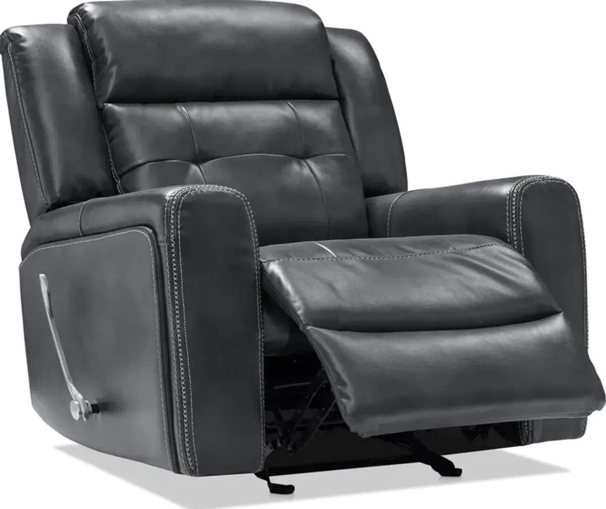 Damen Manual Reclining Gliding Sofa and Recliner - Charcoal