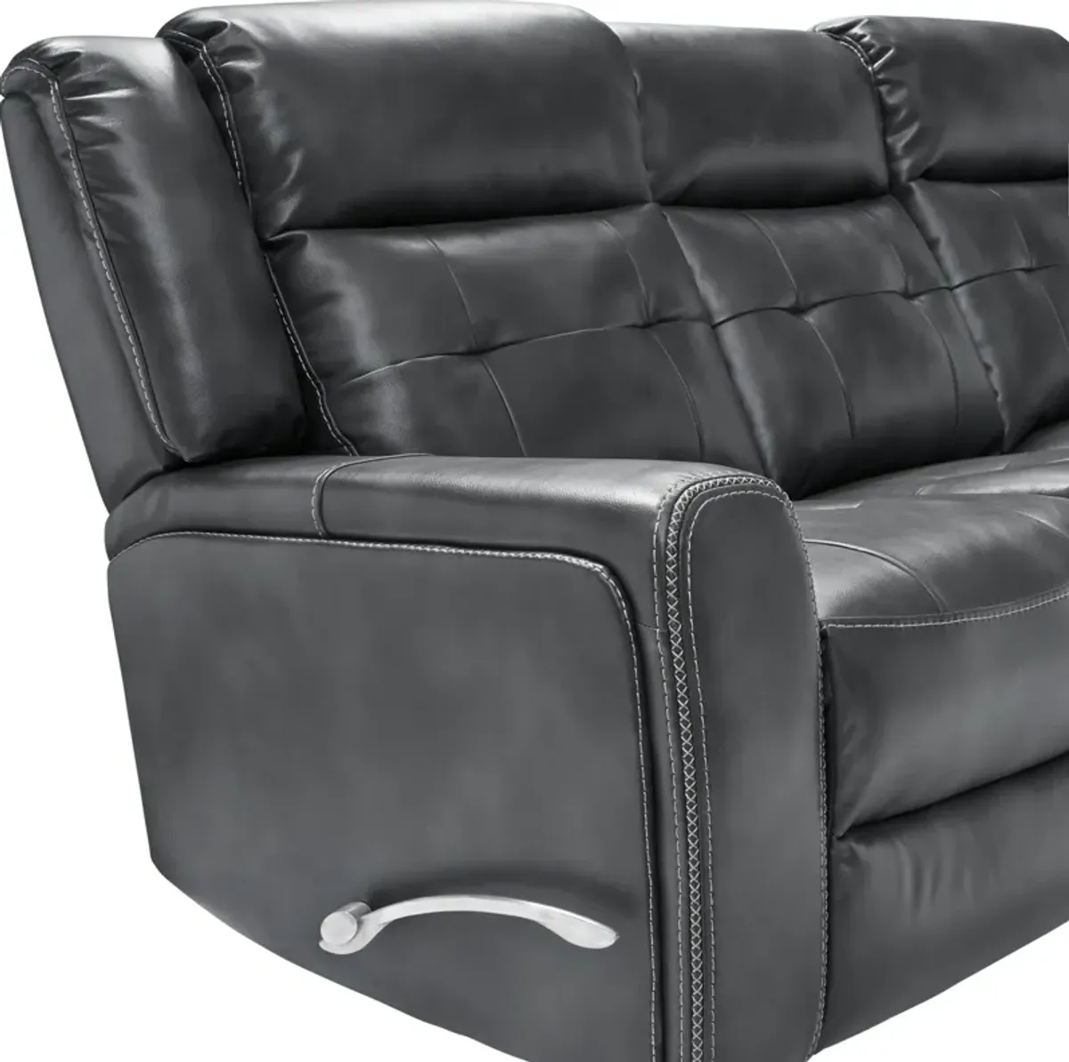 Damen Manual Reclining Gliding Sofa and Recliner - Charcoal