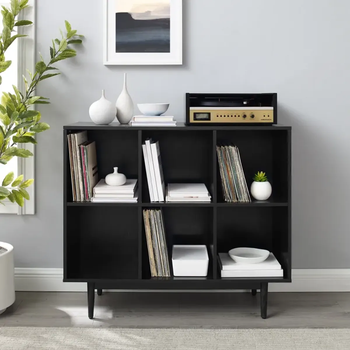 Dennis 6-Cube Bookcase - Black